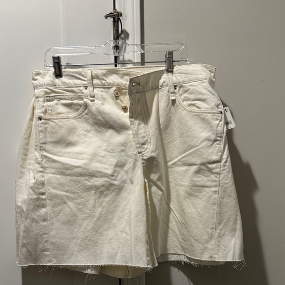 We The Free Pants - Cream High-Waist Denim Shorts